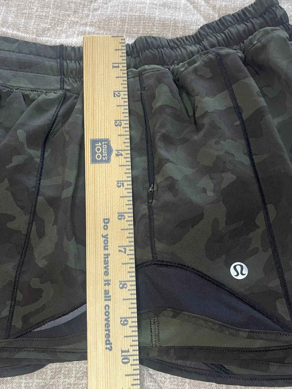 lululemon athletica Olive Camo Athletic Shorts